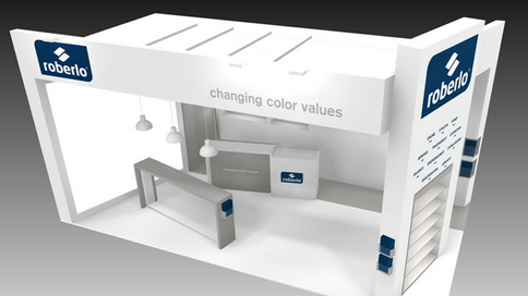 3D image of the stand that Roberlo will have at this fair.